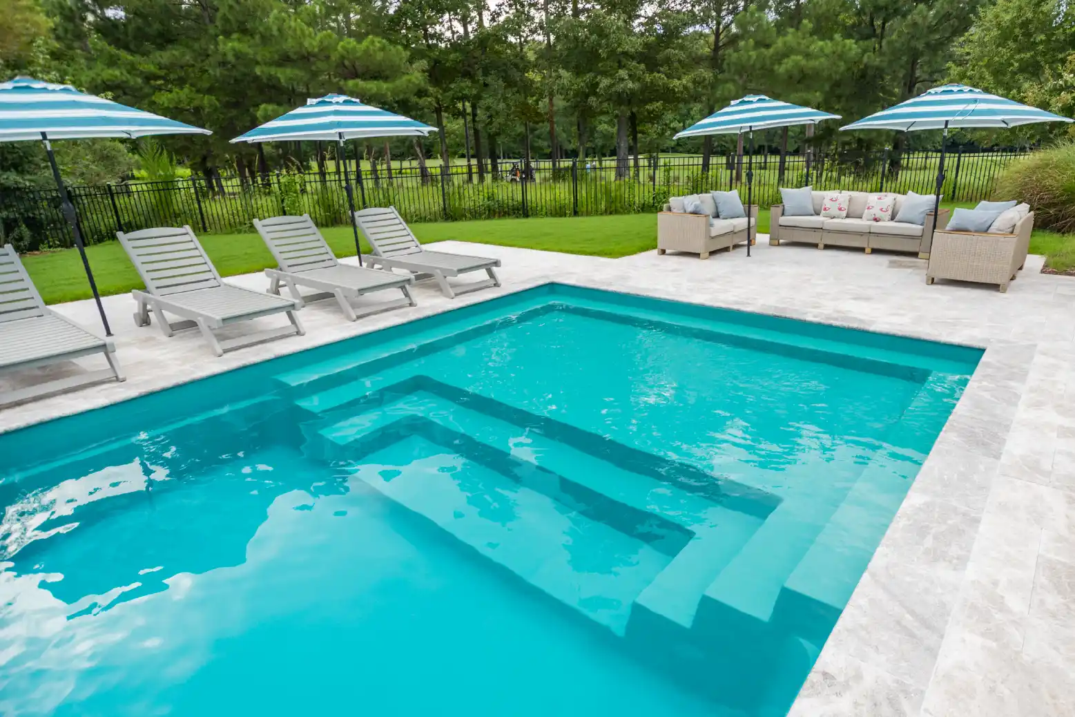 Blue Oasis Fiberglass Pools offer a full palette of swimming pool colors 